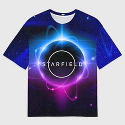 Мужская футболка оверсайз Starfield space logo