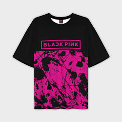 Футболка оверсайз мужская Black pink - emblem - pattern - music, цвет: 3D-принт