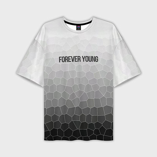 Мужская футболка оверсайз Forever young / 3D-принт – фото 1