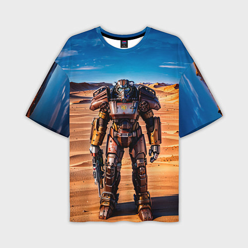 Мужская футболка оверсайз Фалаут силовая броня / 3D-принт – фото 1