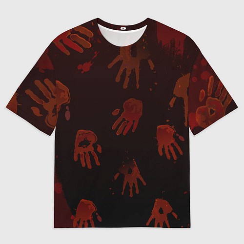 Мужская футболка оверсайз Кровавые ладони / 3D-принт – фото 1