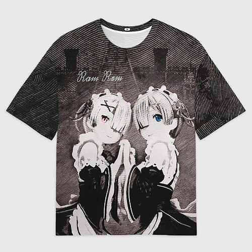 Мужская футболка оверсайз Re Zero Ram and Rem / 3D-принт – фото 1