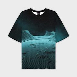 Мужская футболка оверсайз Space landscape - vaporwave