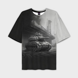 Мужская футболка оверсайз Мощный танк