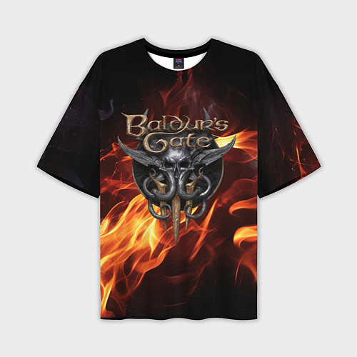 Мужская футболка оверсайз Baldurs Gate 3 fire / 3D-принт – фото 1