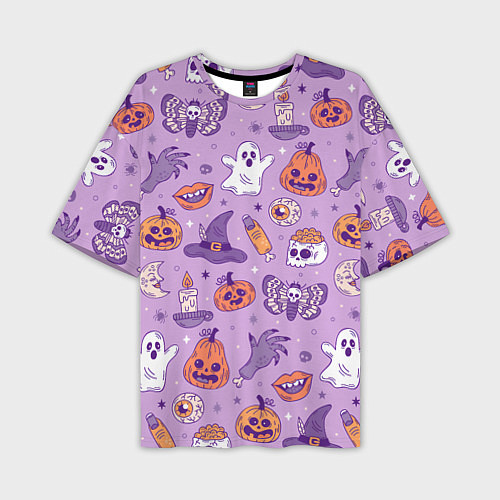 Мужская футболка оверсайз Halloween pattern арт / 3D-принт – фото 1