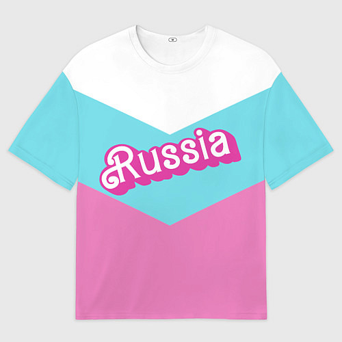 Мужская футболка оверсайз Russia - barbie style / 3D-принт – фото 1