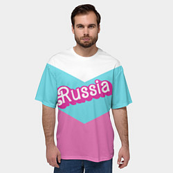Футболка оверсайз мужская Russia - barbie style, цвет: 3D-принт — фото 2