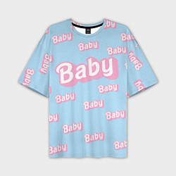 Мужская футболка оверсайз Baby - Barbie style: blue pattern