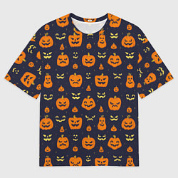 Футболка оверсайз мужская Хэллоуин - узор, цвет: 3D-принт