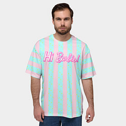 Футболка оверсайз мужская Hi Barbie - фраза и костюм Кена, цвет: 3D-принт — фото 2