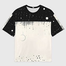 Мужская футболка оверсайз Снежный пейзаж зимней ночью