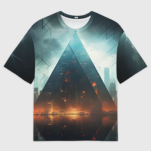Мужская футболка оверсайз Кибергород / 3D-принт – фото 1