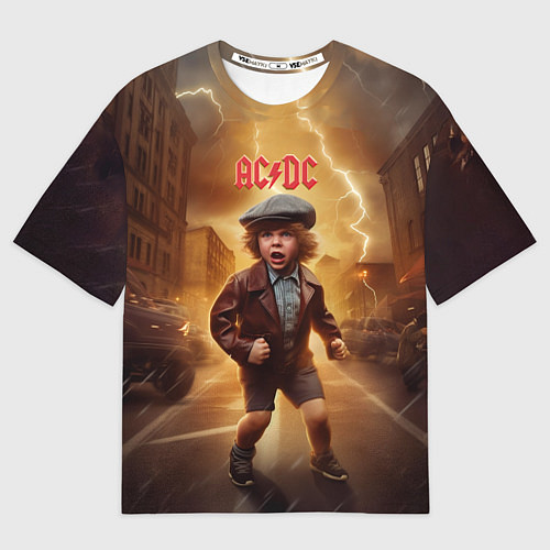 Мужская футболка оверсайз ACDC boy / 3D-принт – фото 1
