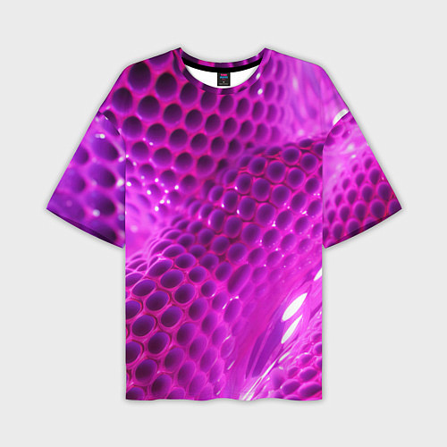 Мужская футболка оверсайз Розовые объемные соты / 3D-принт – фото 1