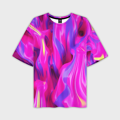 Мужская футболка оверсайз Pink blue texture / 3D-принт – фото 1