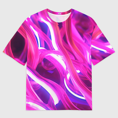 Мужская футболка оверсайз Розовая плавная абстракция / 3D-принт – фото 1