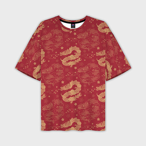 Мужская футболка оверсайз The chinese dragon pattern / 3D-принт – фото 1