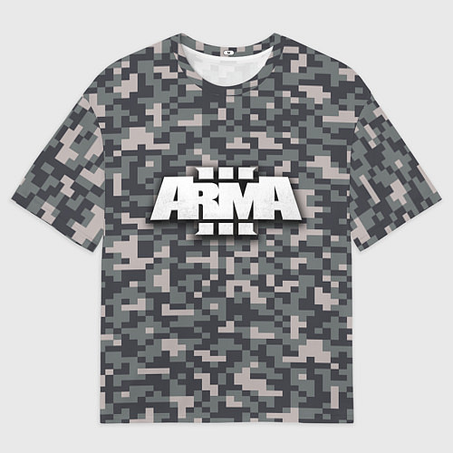 Мужская футболка оверсайз Арма 3 - хаки / 3D-принт – фото 1