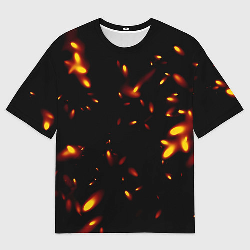 Мужская футболка оверсайз Разлетающиеся искры пламени / 3D-принт – фото 1