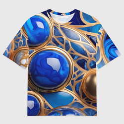 Футболка оверсайз мужская Лазуритовый флюид, цвет: 3D-принт