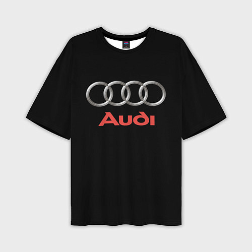 Мужская футболка оверсайз Audi sport на чёрном / 3D-принт – фото 1