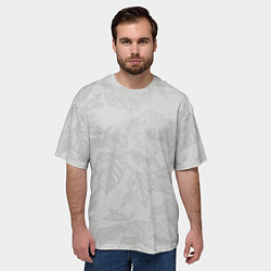 Футболка оверсайз мужская Цветы в бежевых тонах, цвет: 3D-принт — фото 2