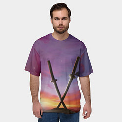 Футболка оверсайз мужская Touhou Project Youmu Swords, цвет: 3D-принт — фото 2