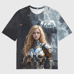 Мужская футболка оверсайз Бронированная леди