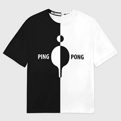 Мужская футболка оверсайз Ping-Pong черно-белое