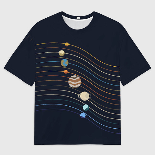 Мужская футболка оверсайз Парад планет 2024 / 3D-принт – фото 1