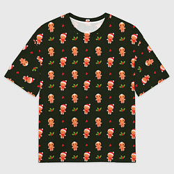 Футболка оверсайз мужская Christmas cockies pattern, цвет: 3D-принт