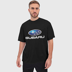 Футболка оверсайз мужская Subaru sport auto car, цвет: 3D-принт — фото 2