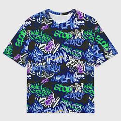 Мужская футболка оверсайз Граффити паттерн