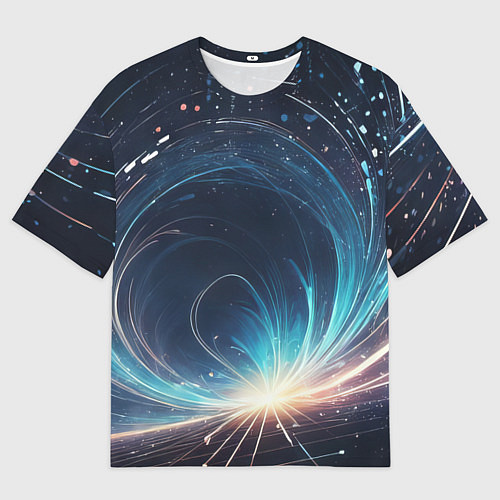 Мужская футболка оверсайз Космический абстрактный узор - нейросеть / 3D-принт – фото 1