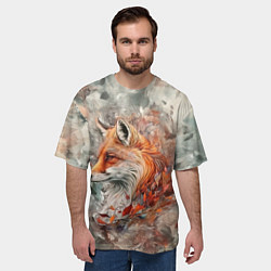 Футболка оверсайз мужская Лис в профиль, цвет: 3D-принт — фото 2