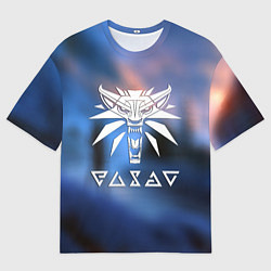 Мужская футболка оверсайз Ведьмак лого волка