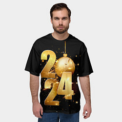 Футболка оверсайз мужская Новый 2024 год, цвет: 3D-принт — фото 2