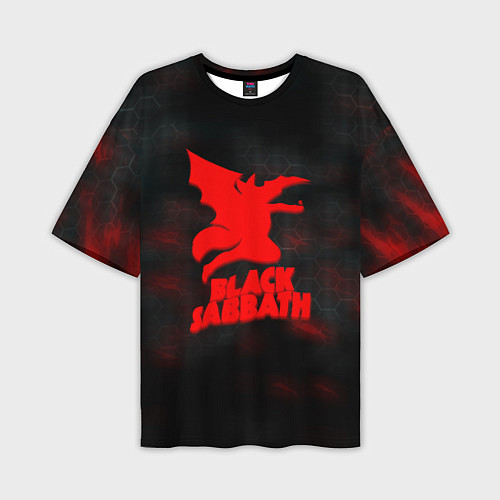Мужская футболка оверсайз Black Sabbath краски метал / 3D-принт – фото 1