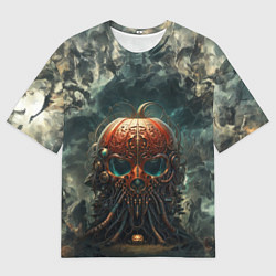 Футболка оверсайз мужская Кибернетическая тыква, цвет: 3D-принт