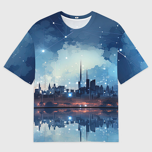Мужская футболка оверсайз Хрустальный город / 3D-принт – фото 1