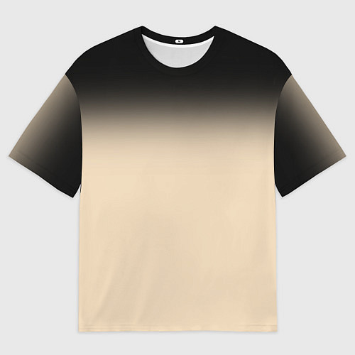 Мужская футболка оверсайз Градиент: от черного к телесному / 3D-принт – фото 1