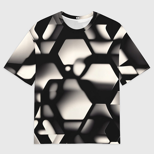 Мужская футболка оверсайз Зеркальные блики / 3D-принт – фото 1