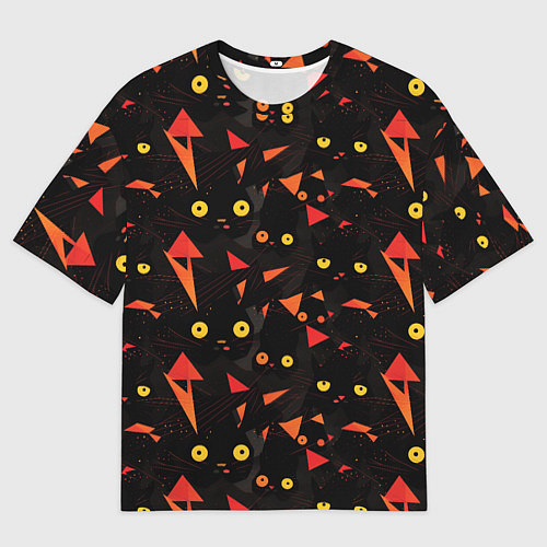 Мужская футболка оверсайз Глаза черных кошек / 3D-принт – фото 1