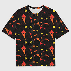 Футболка оверсайз мужская Глаза черных кошек, цвет: 3D-принт