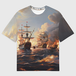 Мужская футболка оверсайз Морское сражение