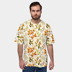 Футболка оверсайз мужская Осенние листья и желуди, цвет: 3D-принт — фото 2