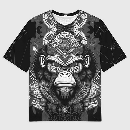 Мужская футболка оверсайз Кинг Конг король обезьян на фоне созвездия / 3D-принт – фото 1