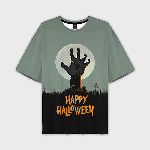Мужская футболка оверсайз Halloween - рука мертвеца / 3D-принт – фото 1