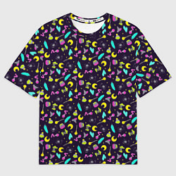 Мужская футболка оверсайз Неоновая ведьмочка